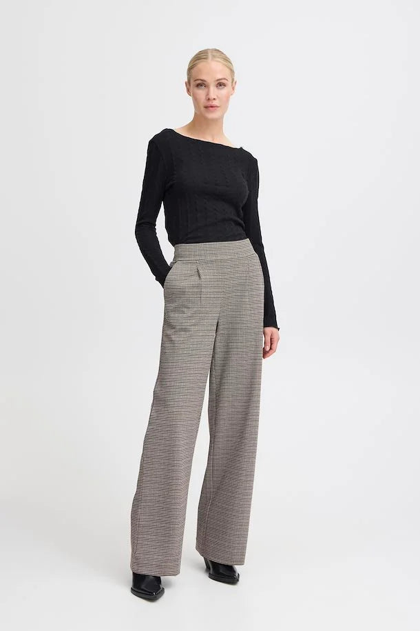 BYoung Rowan Stripe Pants- Black Mix