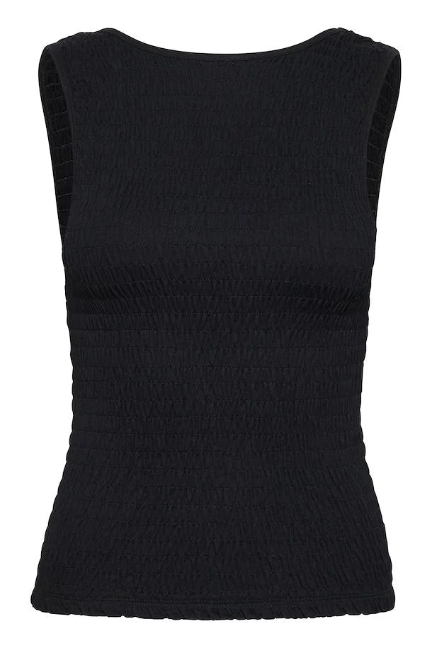 Soaked In Luxury Shacia Smock Tank Top - Black