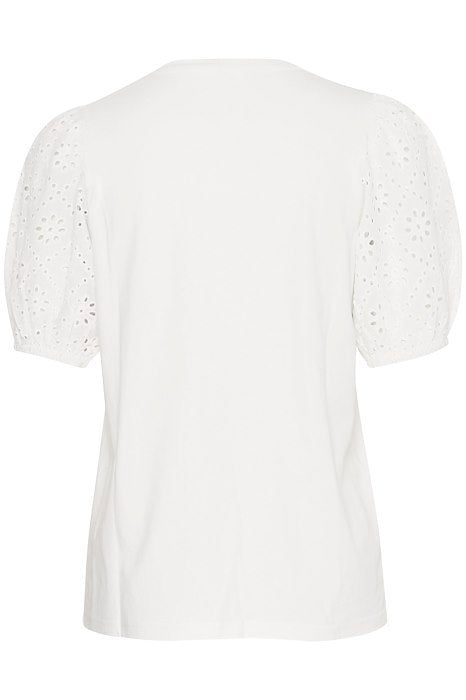 BYoung Summer Puff Sleeve Tee- White