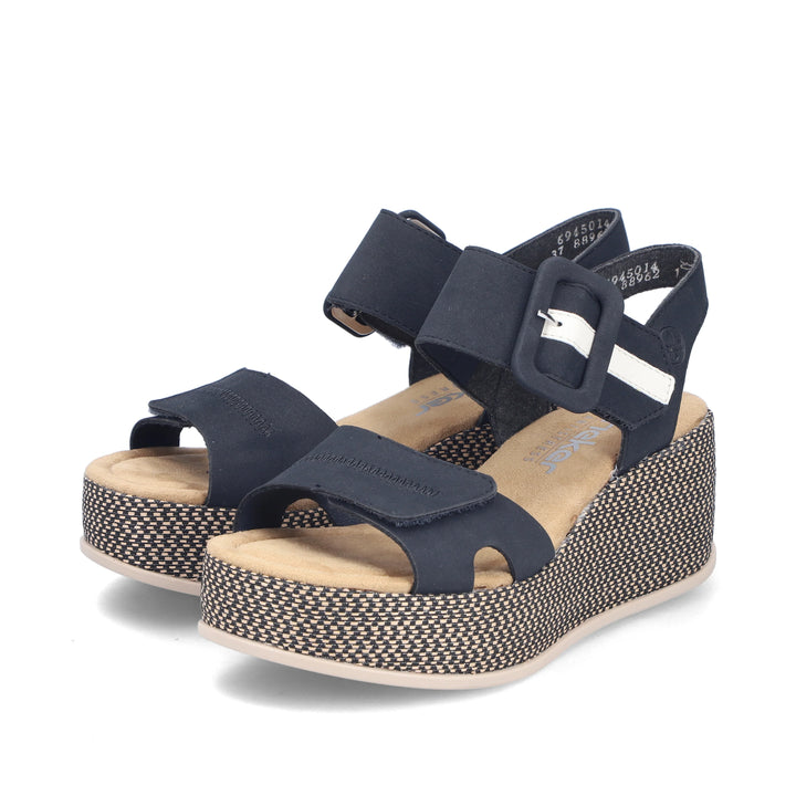 Rieker Wedge Sandal - Blue 69450-14