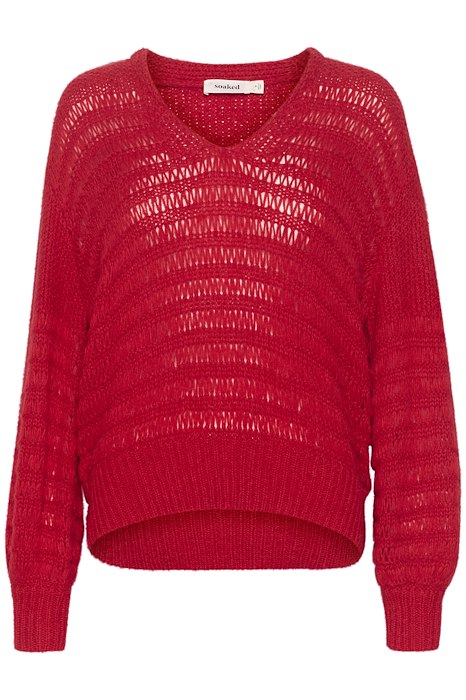 Soaked In Luxury Virana Pullover- Salsa