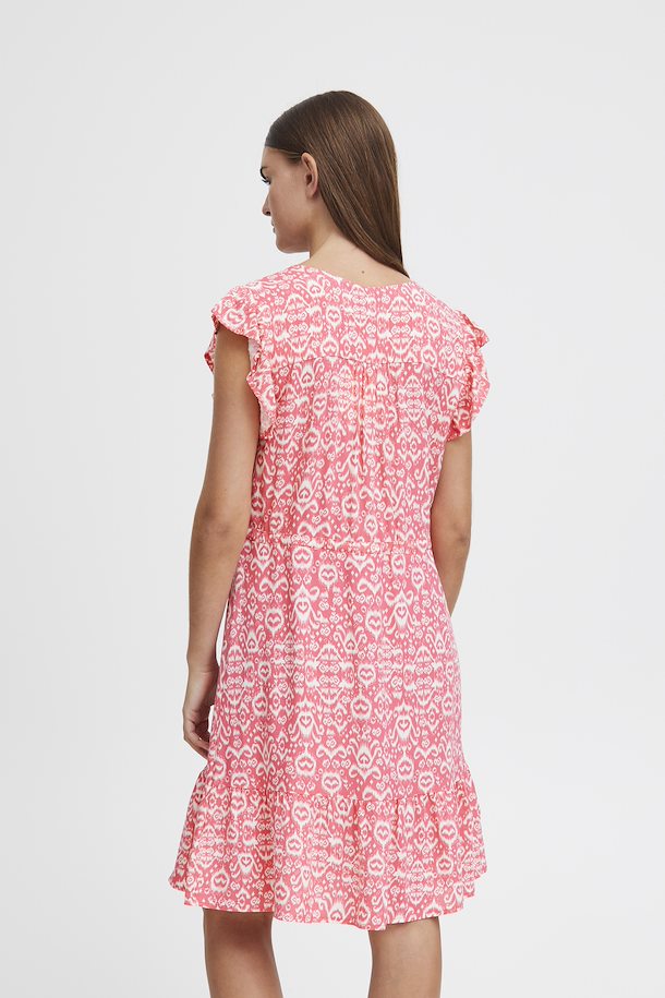 Ichi Vera Dress - Calypso Coral Ikat Aop