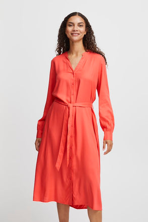 BYoung Josa Long Shirt Dress - Cayenne