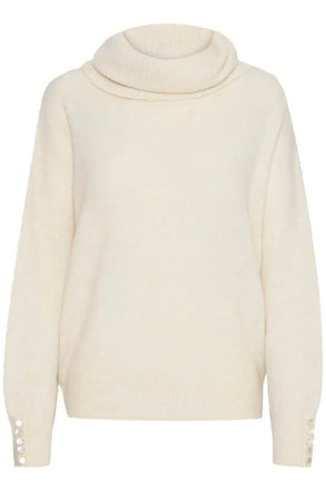 Ichi IHKamara Roll Neck Jumper- Cloud dancer
