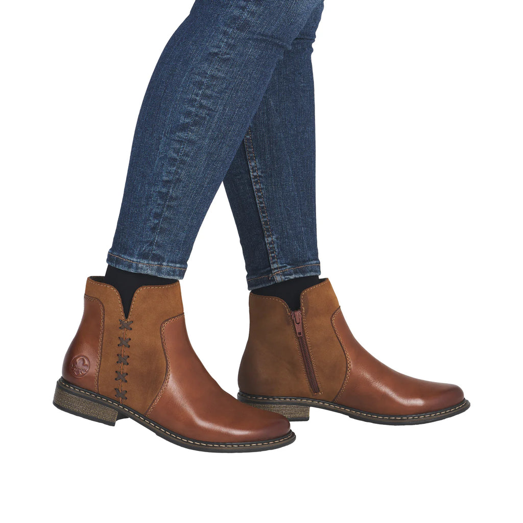 Rieker Brown Zip Boots - Z4951-24
