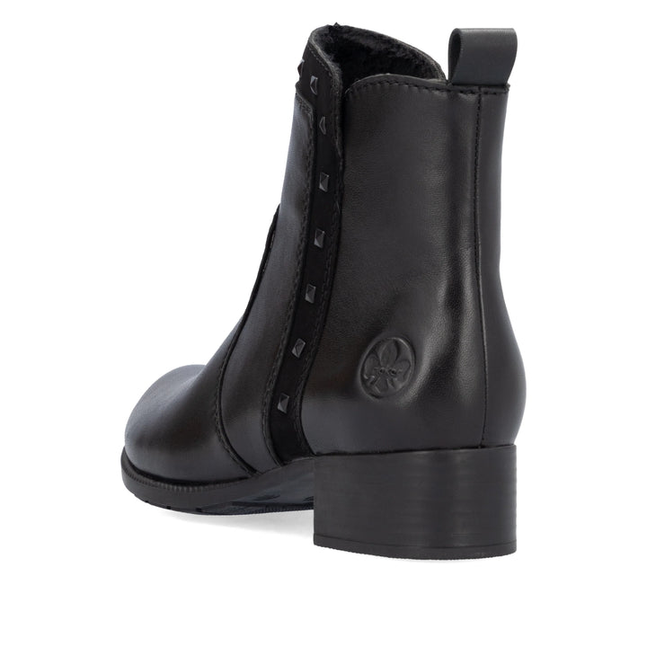 78657-00 Rieker Black Heel Boots