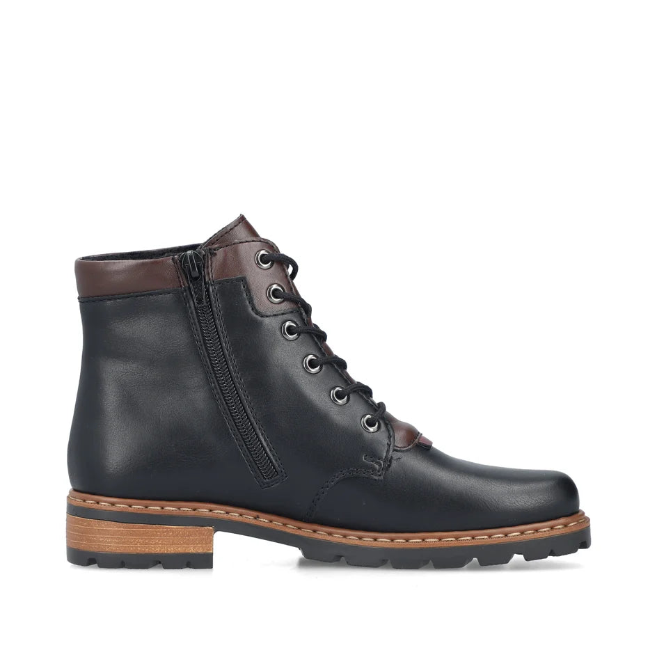 Rieker Women's Lace-up Boot - Brown/Black
