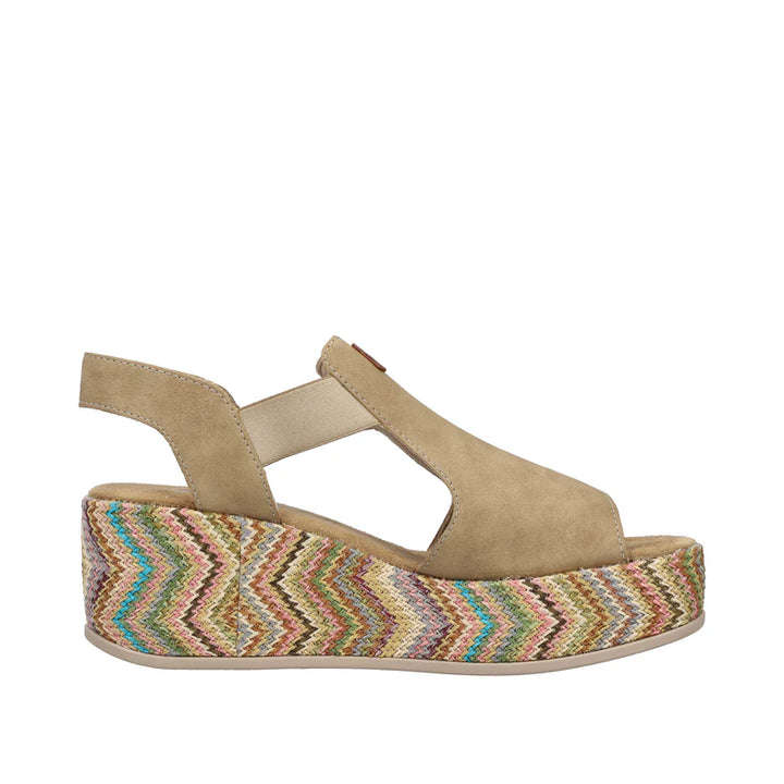Rieker Wedge Sandal- Tan