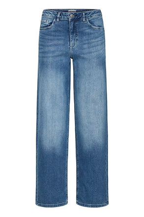 Ichi Twiggy Straight Leg Jeans- Medium Blue 30 Leg