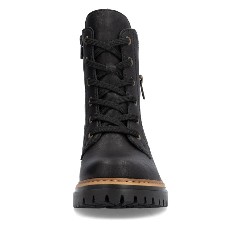Rieker Black boots with leopard Print-  72617-00