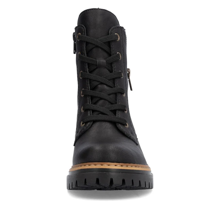 Rieker Black boots with leopard Print-  72617-00