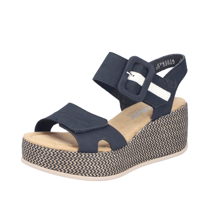 Rieker Wedge Sandal - Blue 69450-14