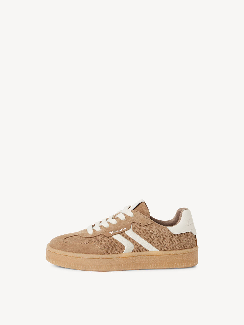 Tamaris Leather Trainers- Taupe