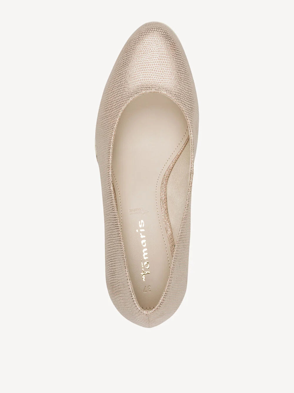 Tamaris Metallic Wedge Shoe- Gold