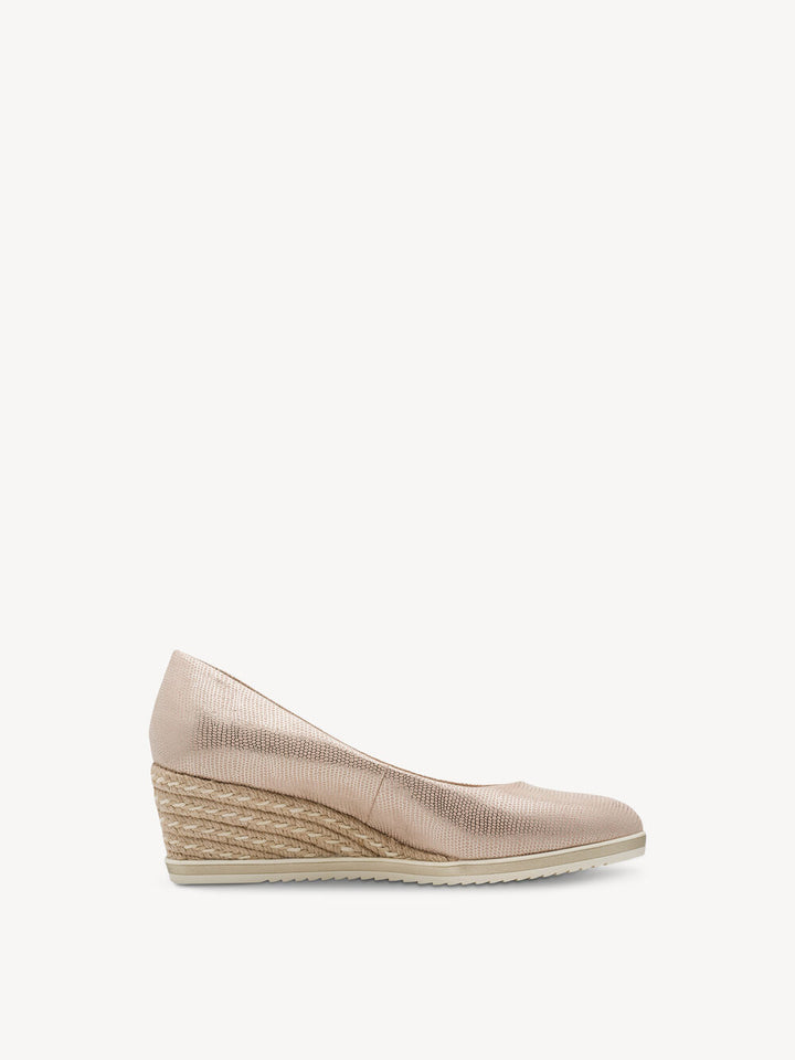 Tamaris Metallic Wedge Shoe- Gold