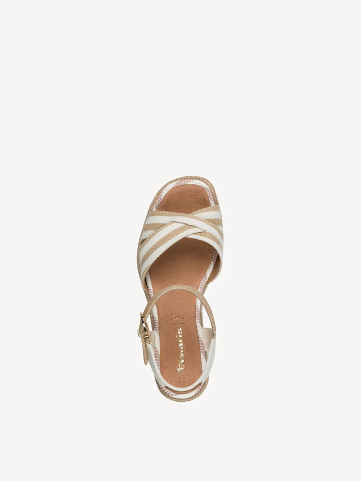 Tamaris Heeled Sandal- Beige