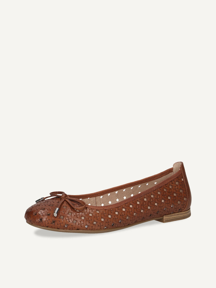 Caprice Ballerina- Cognac Nappa