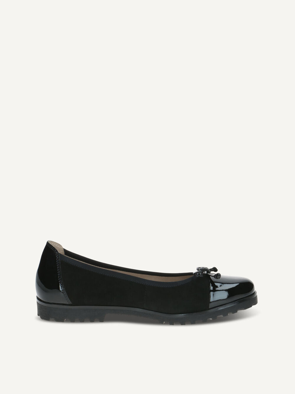 Caprice Ballerina Shoes- Black suede