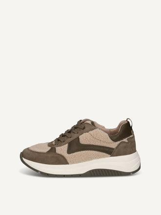 Caprice Comfort Trainer- Khaki/Fur