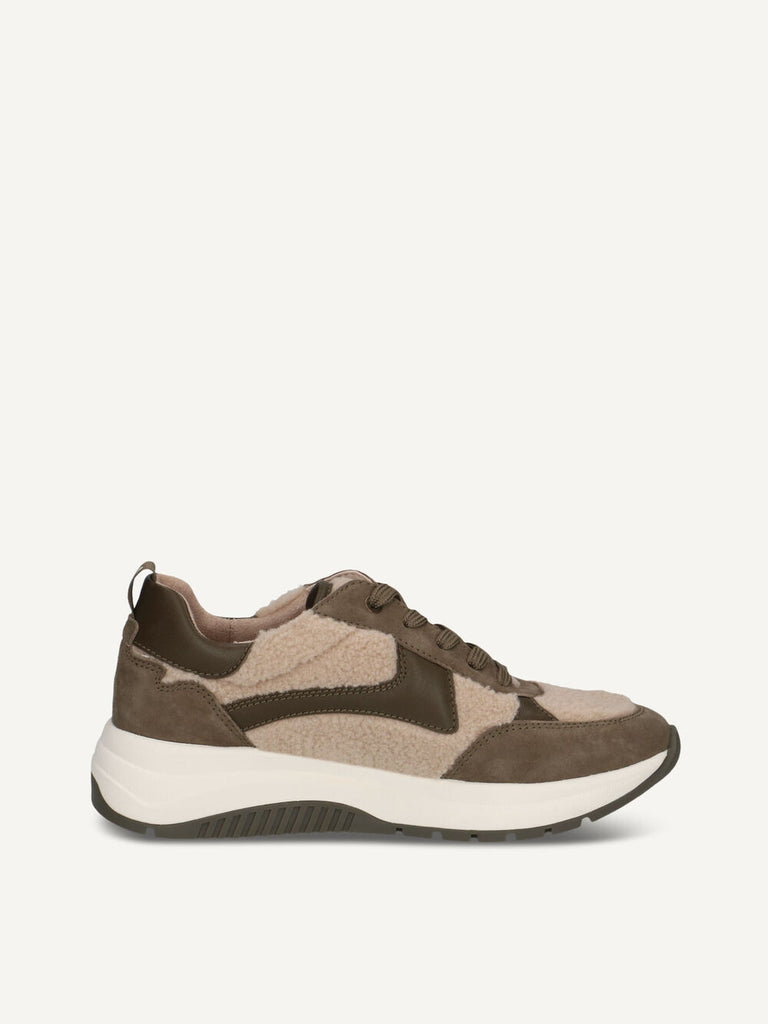 Caprice Comfort Trainer- Khaki/Fur