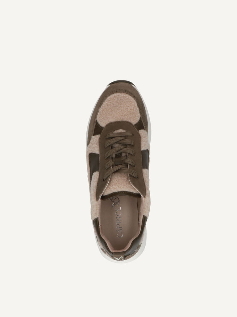 Caprice Comfort Trainer- Khaki/Fur