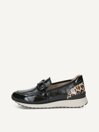 Caprice Wedge Loafers- Black Naplak