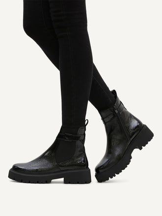 Caprice Black Naplak Boot- Black