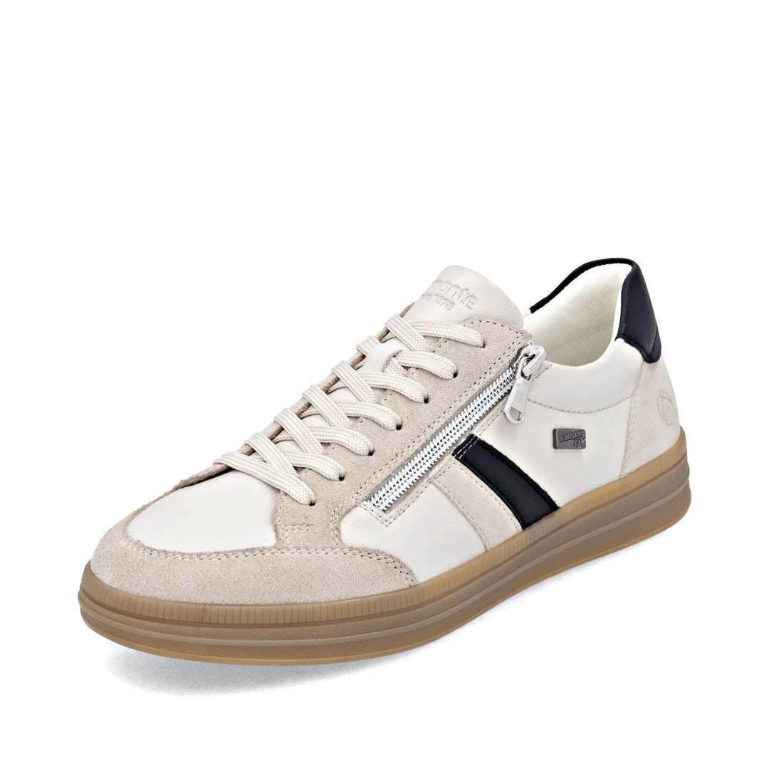 Remonte Beige Combination Zip Up Trainers D2C04-62