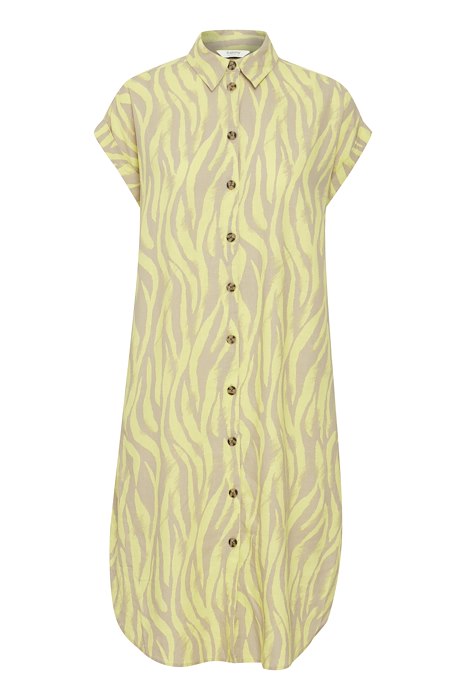 BYoung Falakka Short Sleeved Shirt Dress- Sunny Lime Animal