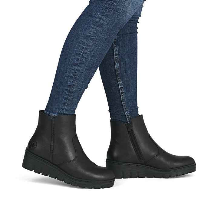 X9165-01 Rieker Black Ankle Boot