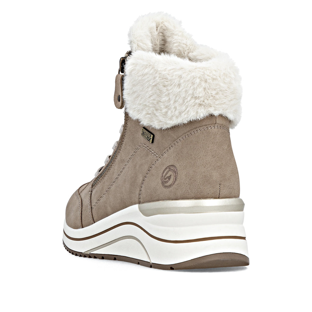 Remonte Brown Beige Suede Lace Up Boots