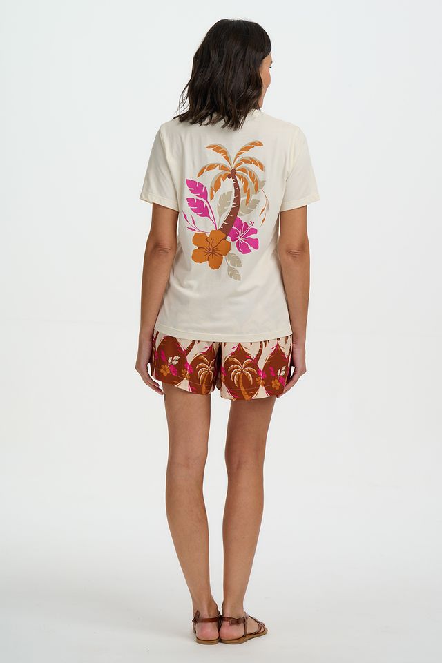 Sugarhill Brighton Luna T-Shirt- Off White, Palm Placement