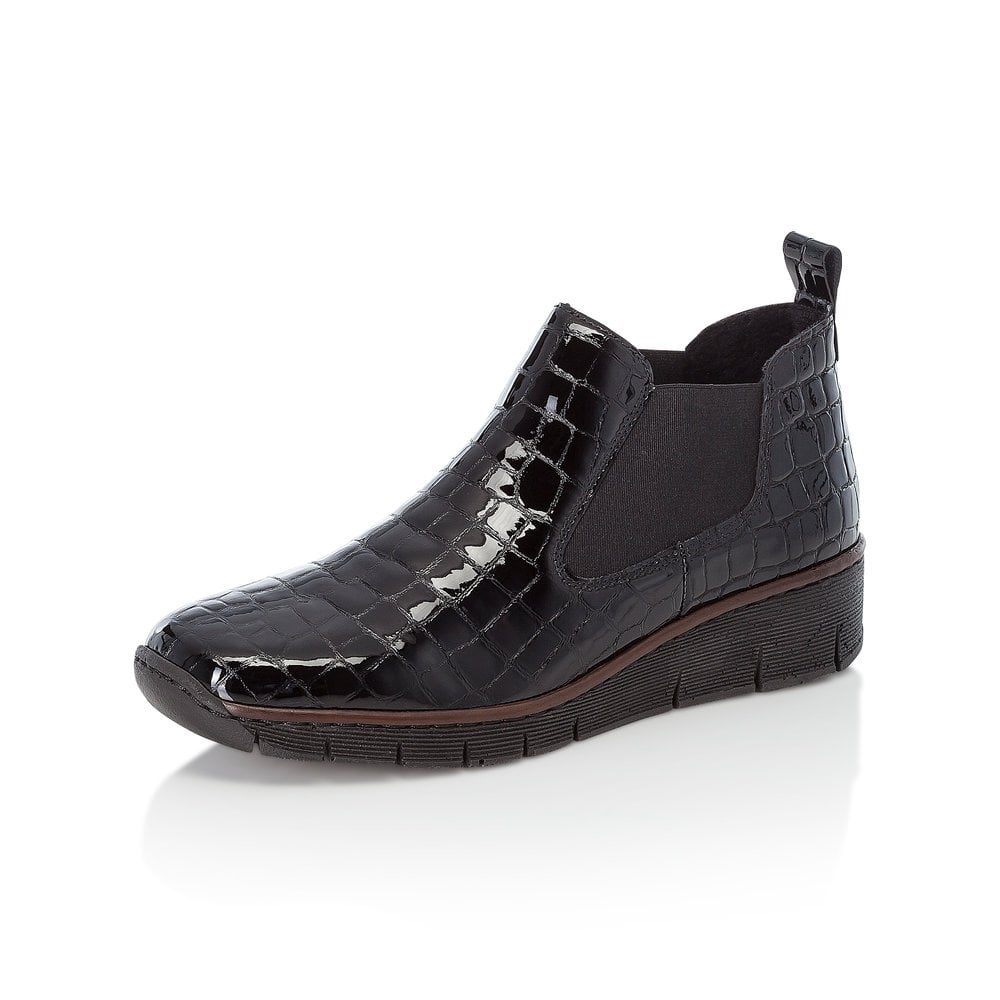 Rieker 53794-01 Elasticated Black Boots