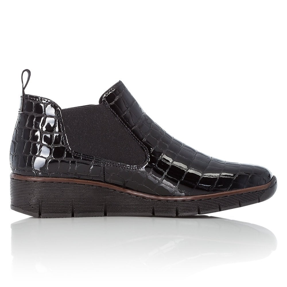 Rieker 53794-01 Elasticated Black Boots