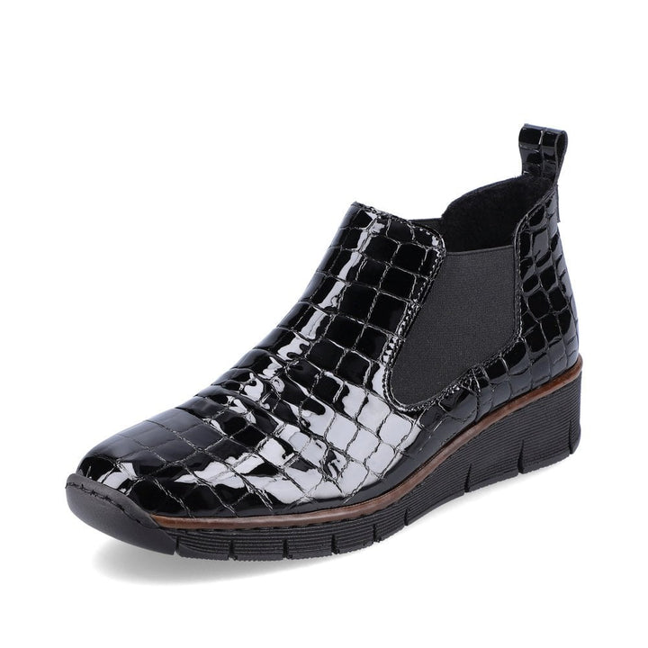 Rieker 53794-01 Elasticated Black Boots