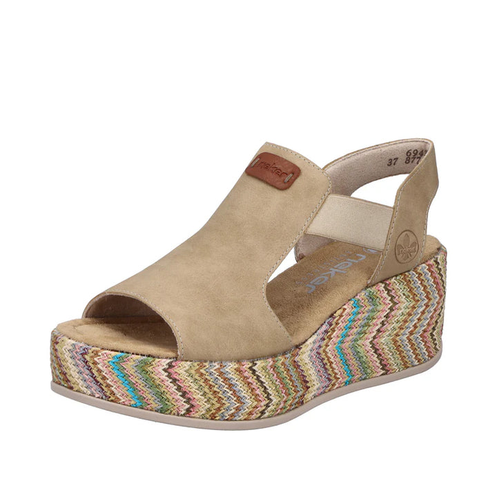 Rieker Wedge Sandal- Tan