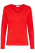 Saint Tropez Mila Long sleeved V neck Pullover- Flame Scarlet