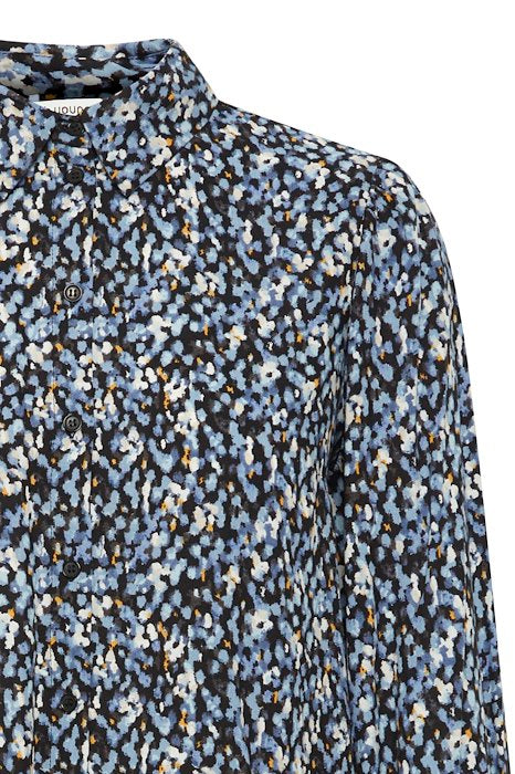 BYoung BYJosa Puff Shirt- Dusty Blue Flower Mix