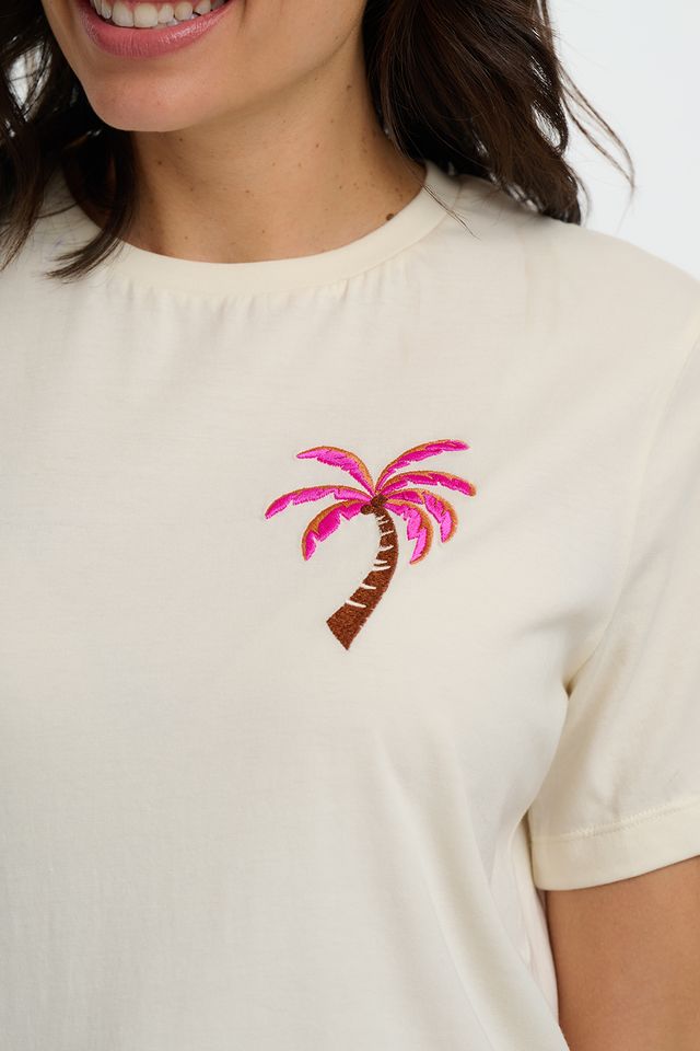 Sugarhill Brighton Luna T-Shirt- Off White, Palm Placement