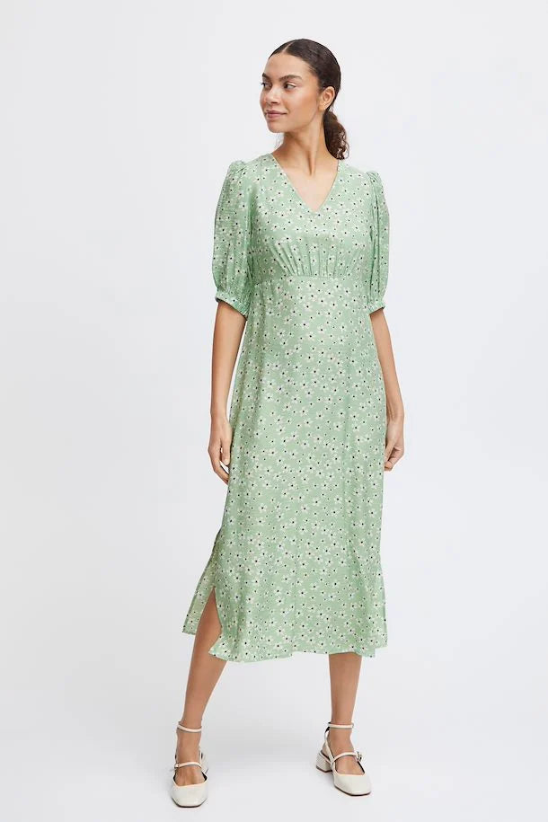 BYoung Ibano Long Dress - Fair green Flower