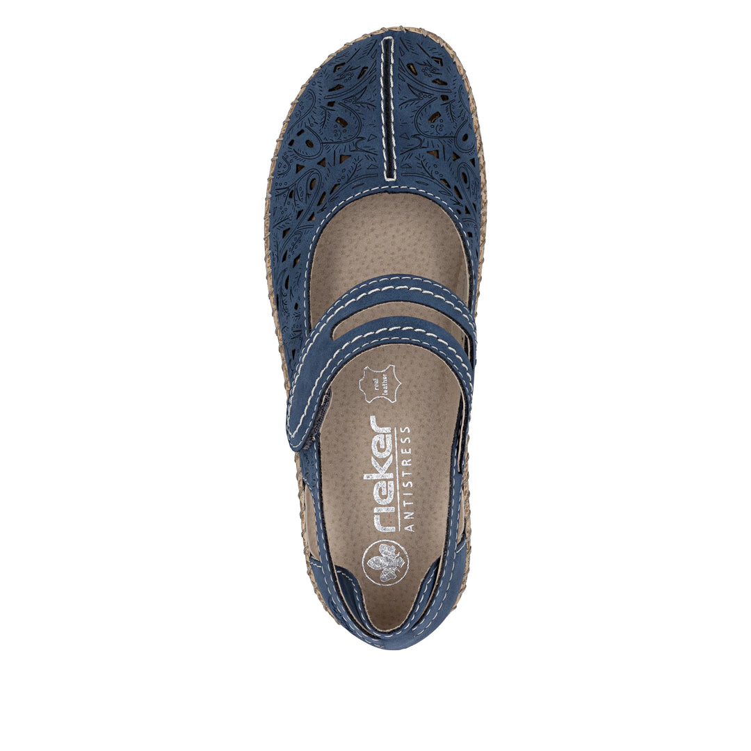 Rieker Women's Mary Jane Shoe - Blue | 44872-14