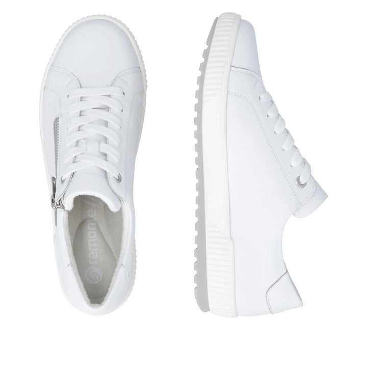 Remonte White Zip Trainers -D0700-80