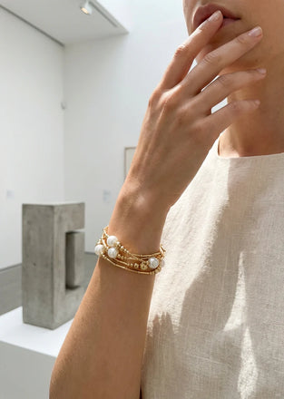 Envy Layered Gold And Pearl Bracelet - 4826