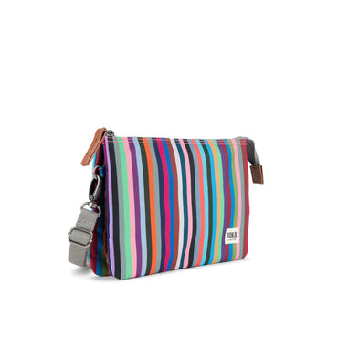 Roka London -Carnaby Crossbody XL Multi Stripe Recycled Canvas