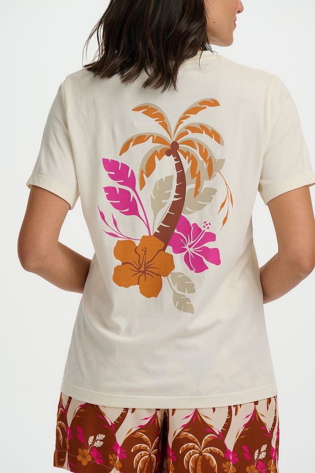 Sugarhill Brighton Luna T-Shirt- Off White, Palm Placement