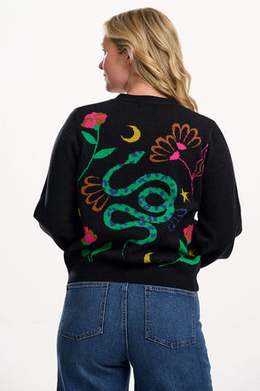 Sugarhill Brighton Adrian Cardigan - Black, Snake Floral