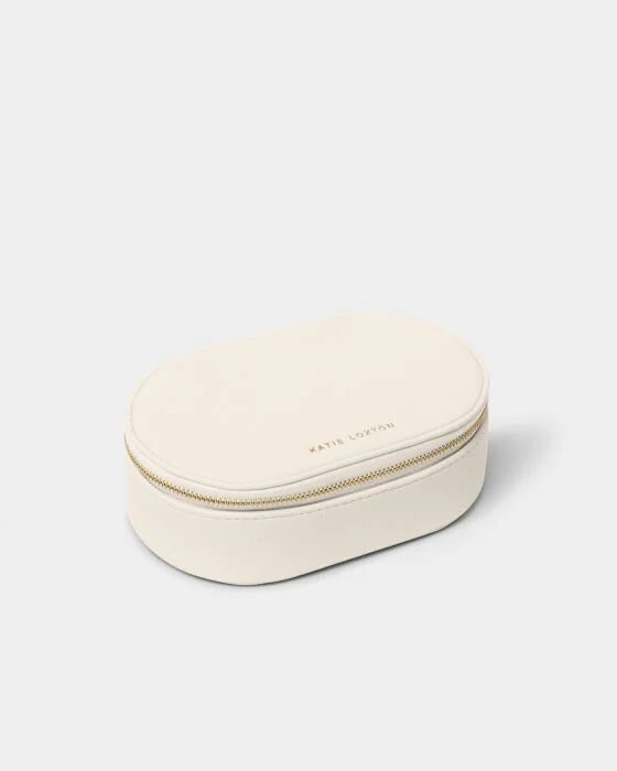 Katie Loxton Oval Jewellery Box 'Heart Of Gold' - Off White