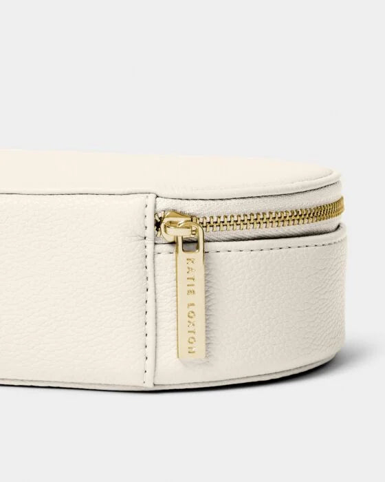 Katie Loxton Oval Jewellery Box 'Heart Of Gold' - Off White
