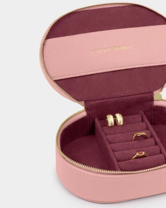 Katie Loxton Oval Jewellery Box 'A Little Sparkle' - Rose Pink