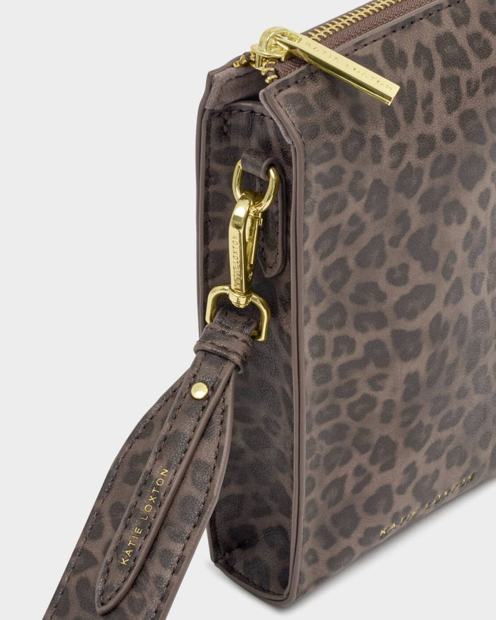 Katie Loxton Avery Slim Mini Crossbody Bag- Leopard